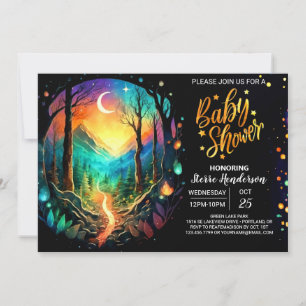 Pastel Timber Adventure erwartet Baby Shower Einladung