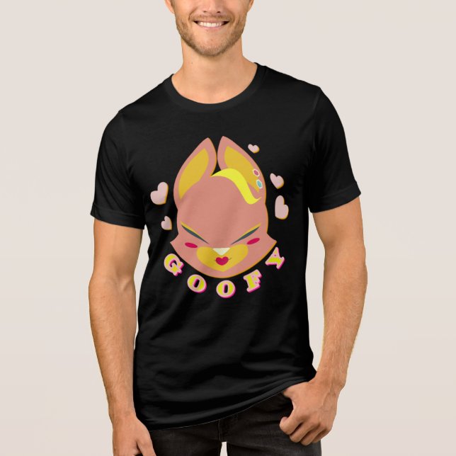 pastel-toned fox-rabbit  Tri-Blend shirt (Vorderseite)