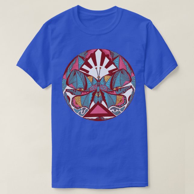 Pastel Tones Sunrise Abstrakt Butterfly T-Shirt (Design vorne)