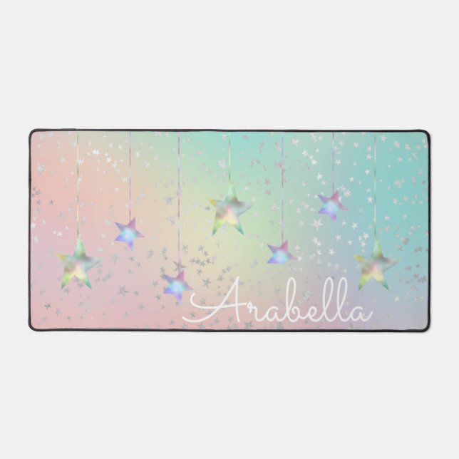 Pastel tourbillonne holographique étoiles et ruban (Recto)