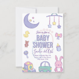 Pastel Toys Gender Neutral Baby Shower Einladung