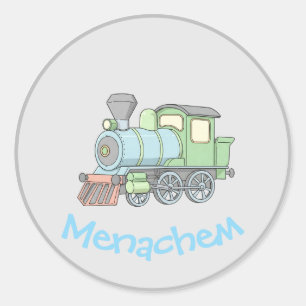 Pastel-Train Upsherin  Runder Aufkleber