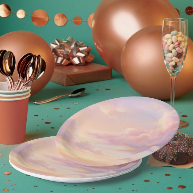 Pastel Traum: Renaissance-Stil moderne Himmelsstud Pappteller (Multi)