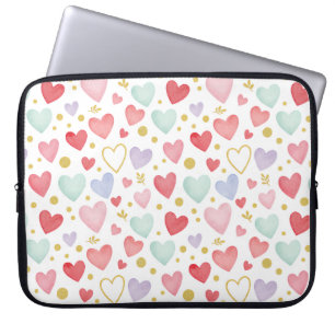 Pastel-Träume Wasserfarben-Herzen Laptopschutzhülle