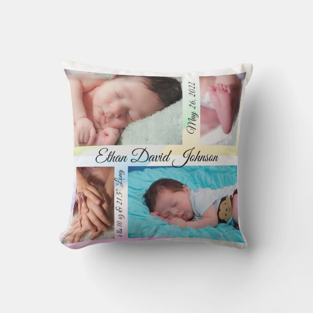 Pastel Triangle Baby Kissen (Vorderseite)