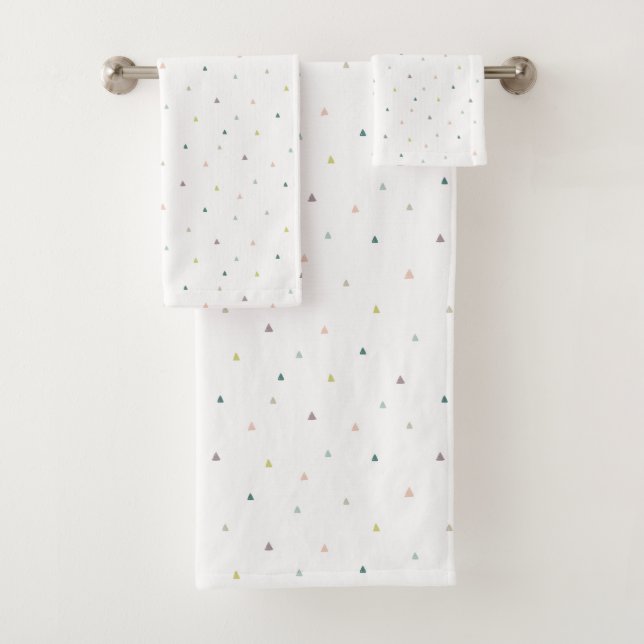 Pastel Triangle Doodle Muster Badhandtuch Set (Insitu)