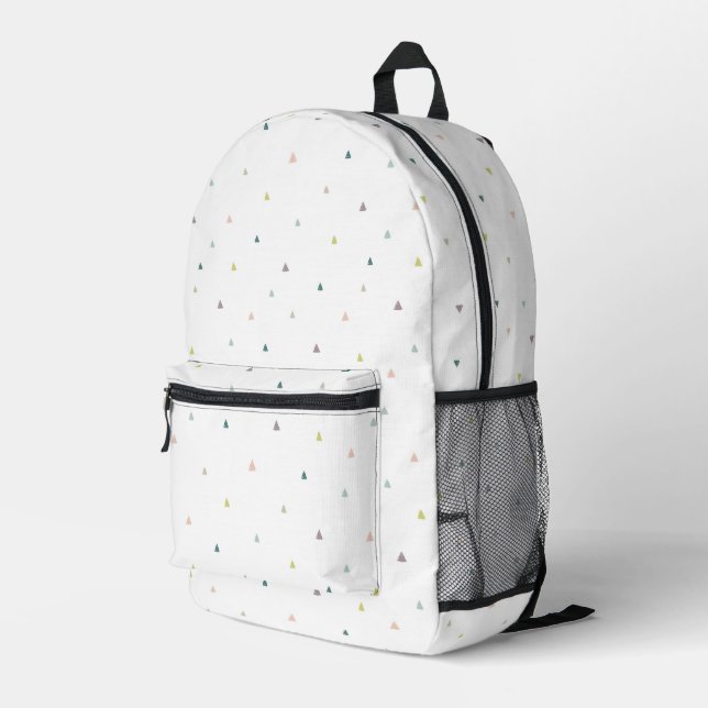 Pastel Triangle Doodle Muster Bedruckter Rucksack (Rückseitige Ecke Rechts)