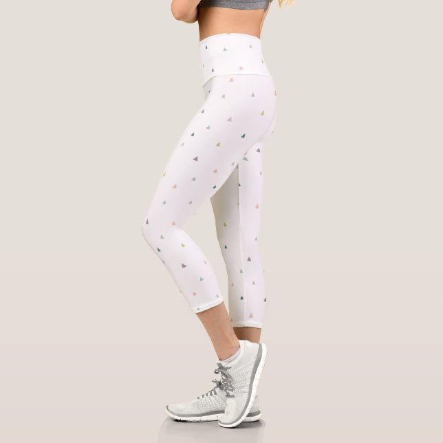 Pastel Triangle Doodle Muster Capri Leggings (Links)