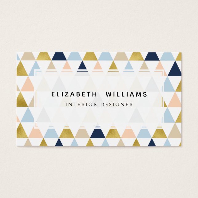 Pastel Triangles Designer d'intérieur Cartes de vi (Devant)