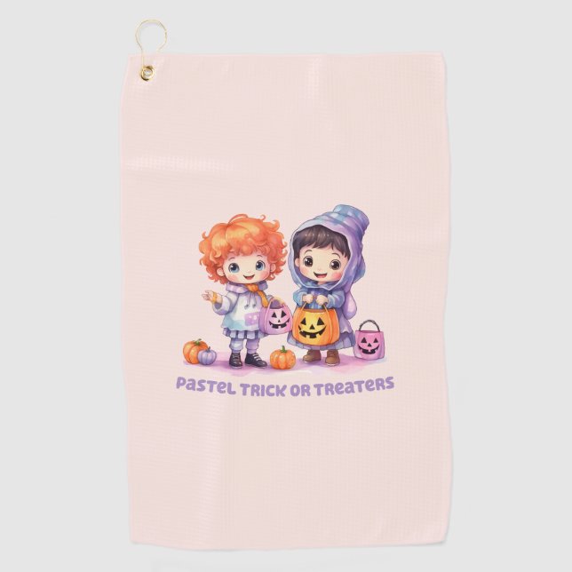 Pastel Trick oder Treaters Golfhandtuch (Vorderseite)