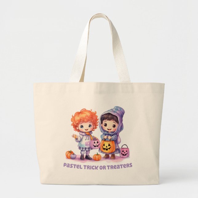 Pastel Trick oder Treaters Jumbo Stoffbeutel (Vorne)