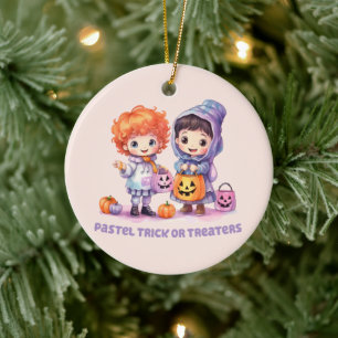 Pastel Trick oder Treaters Keramik Ornament