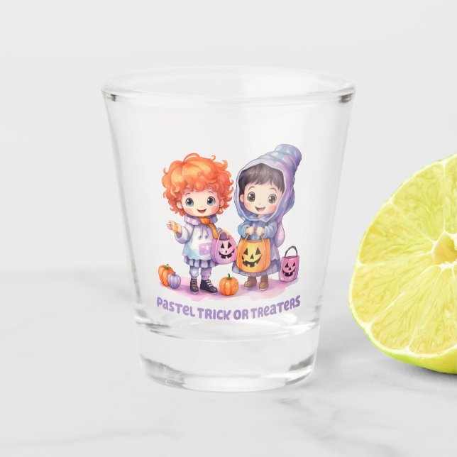 Pastel Trick oder Treaters Schnapsglas (Vorderseite)