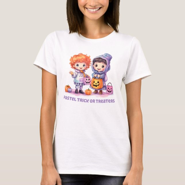 Pastel Trick oder Treaters T-Shirt (Vorderseite)