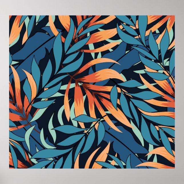 Pastel Tropical Abstrakt Botanicals Poster (Vorne)
