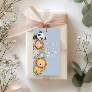 Pastel Tropical Baby Shower Jungle Safari Tiere Geschenkanhänger