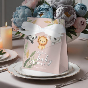 Pastel Tropical Baby Shower Jungle Safari Tiere Geschenkschachtel