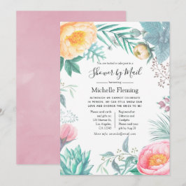 Pastel Tropical Bridal oder Babydusche per Mail Einladung
