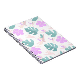 Pastel Tropical Floral Pattern Notizblock