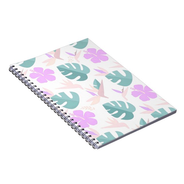 Pastel Tropical Floral Pattern Notizblock (Rechte Seite)