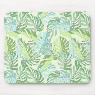 Pastel Tropical Palm Blätter Mousepad