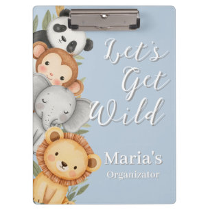 Pastel Tropical Wild Jungle Safari Tiere Klemmbrett