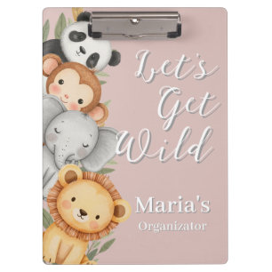 Pastel Tropical Wild Jungle Safari Tiere Klemmbrett