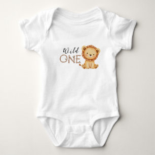 Pastel Tropical Wild One Jungle Safari Tiere Baby Strampler