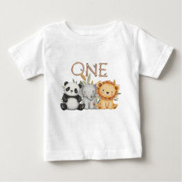 Pastel Tropical Wild One Jungle Safari Tiere Baby T-shirt