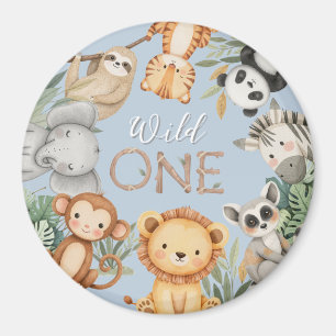 Pastel Tropical Wild One Jungle Safari Tiere Magnet