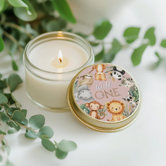 Pastel Tropical Wild One Jungle Safari Tiere Runder Aufkleber