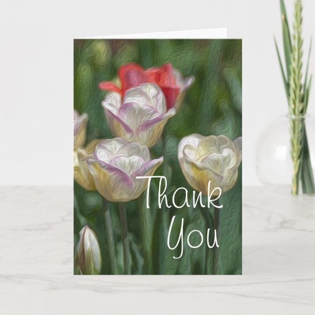 Pastel Tulips Dankeskarte (Vorderseite)