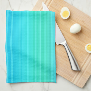 Pastel Türkis Blaue Streifen Geschirrtuch