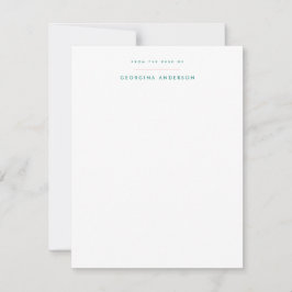 Pastel Turquoise Floral Personal Stationery Mitteilungskarte