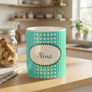 Pastel Turquoise Muster Mix Kaffeetasse