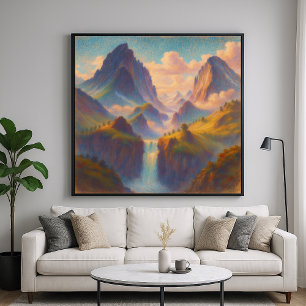 Pastel Twin Peaks - Malerische Landschaft Art Poster