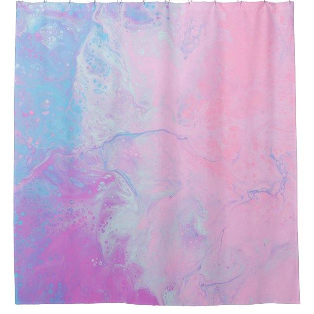 PASTEL UND BLAUER DUSCHVORHANG (Vorderseite)