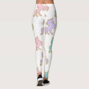 Pastel und Gold Unicorn Leggings