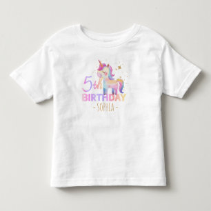 Pastel Unicorn 5. Geburtstagsparty T-Shirt