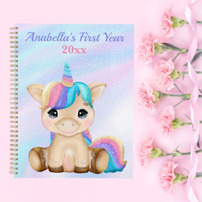 Pastel Unicorn Baby's First Year Photo Milestone (Créateur téléchargé)