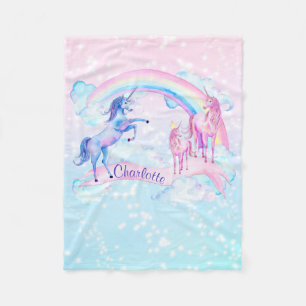 Pastel Unicorn Couverture personnalisée en polaire