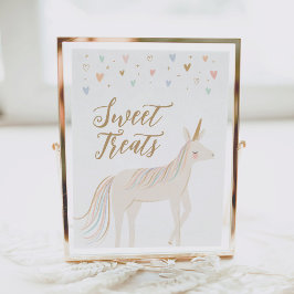 Pastel Unicorn Geburtstag Süße Leckereien Untersch Poster