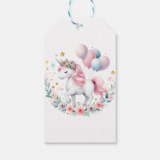 Pastel Unicorn Geschenkanhänger (Rückseite)