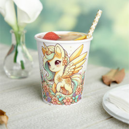Pastel Unicorn Kinderdusche Pappbecher