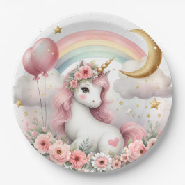 Pastel Unicorn Pappteller