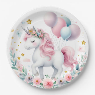 Pastel Unicorn Pappteller