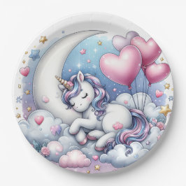 Pastel Unicorn Pappteller