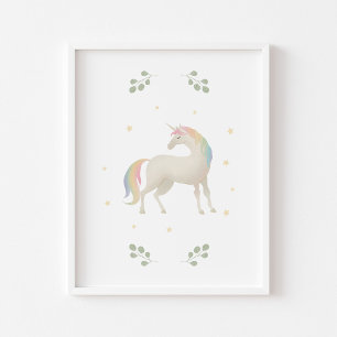 Pastel Unicorn-Plakat Poster