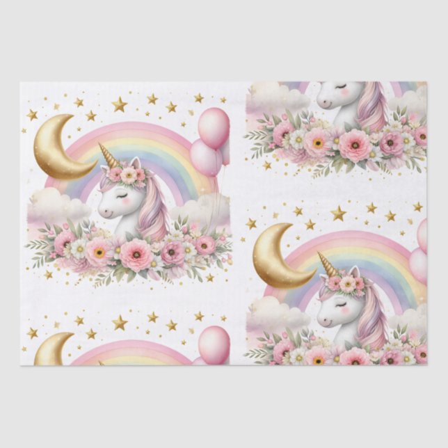 Pastel Unicorn Seidenpapier (Vorderseite)