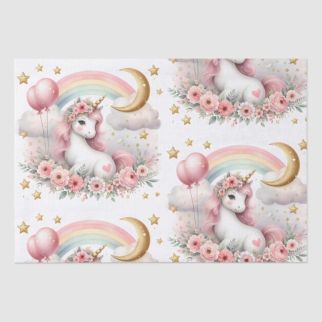 Pastel Unicorn Seidenpapier (Vorderseite)